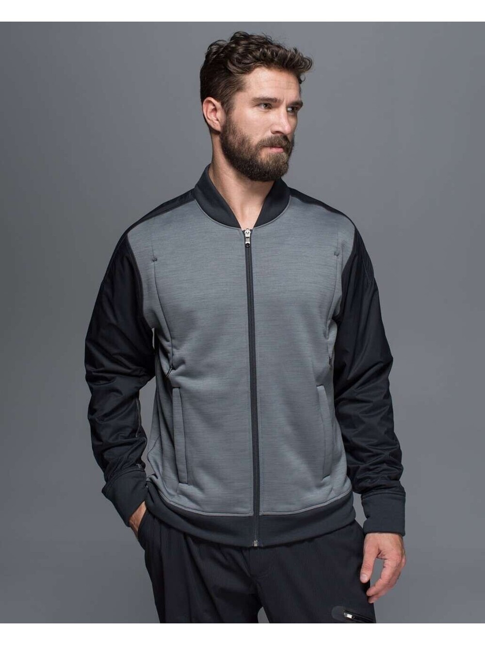 Lululemon Revolution Polartec Performance Bomber Jacket Coat Mens Medium Slate
